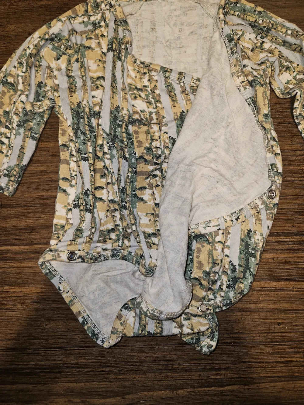kate quinn Green and Beige Striped Baby One-Piece Bodysuit